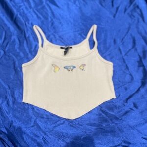 butterfly tan cropped top